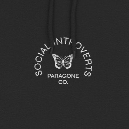 "Social Introverts" Embroidered Hoodie